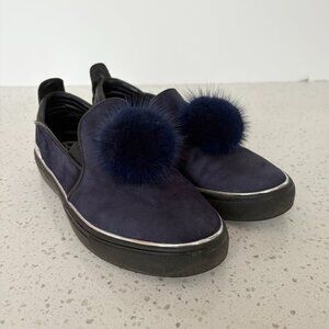 Wishbones Collection navy suede slip-ons